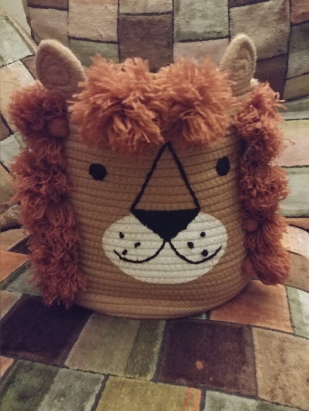 Lion Storage Basket - Brown Kids Toy Organizer